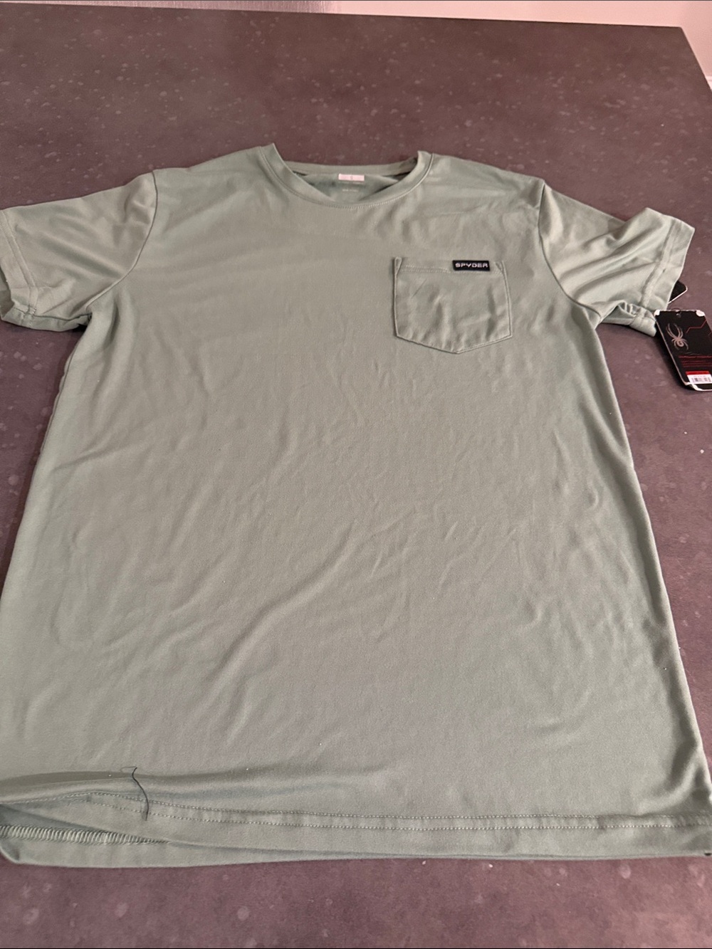 Spyder Men's Short Sleeve Pocket Tee in Sage Green
